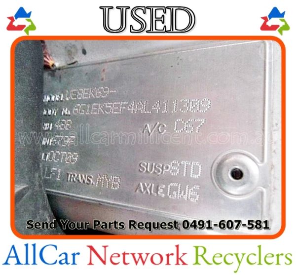 Transmission Automatic MYB, 3.0, LF1, Holden Commodore VE 08/09-04/13 - Image 6