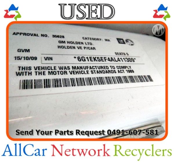 Transmission Automatic MYB, 3.0, LF1, Holden Commodore VE 08/09-04/13 - Image 7